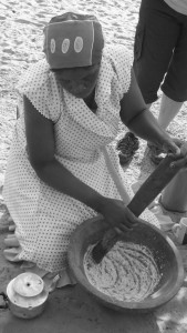 Tsonga woman traditonally prepares a meal at Kosi Bay